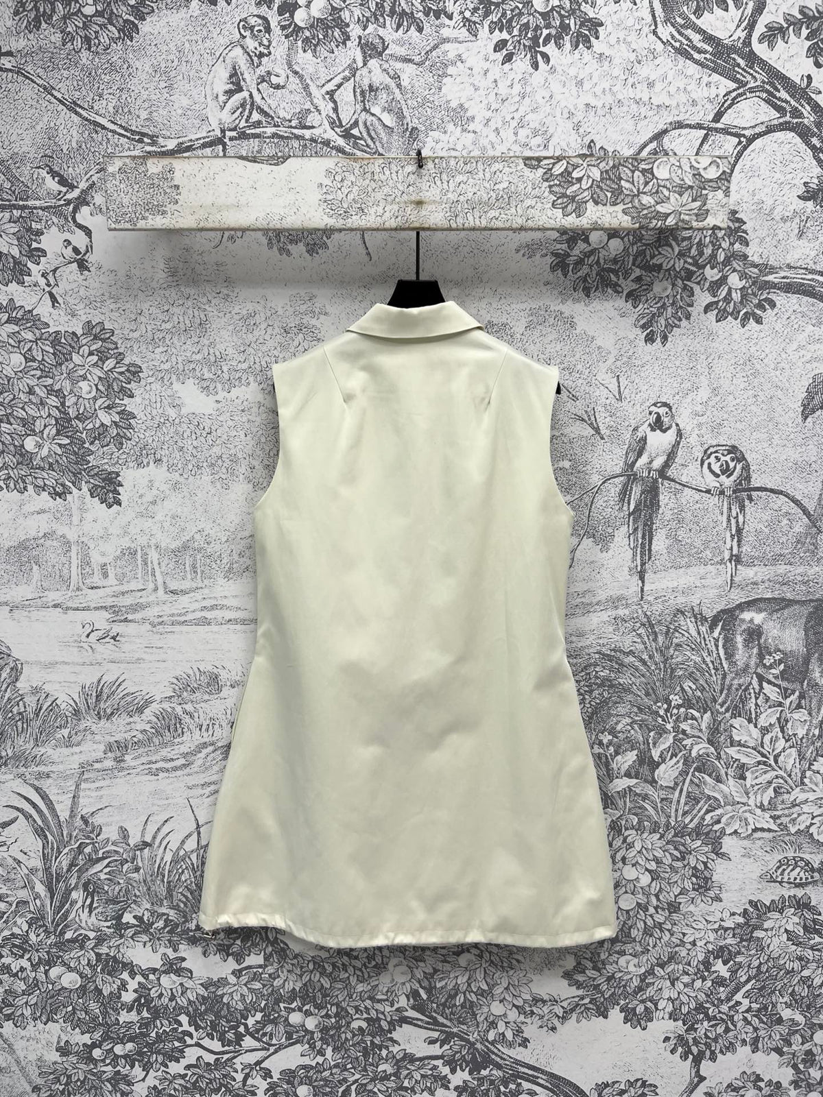 Prada 25 Sleeveless Dress Beige Cotton Polyester