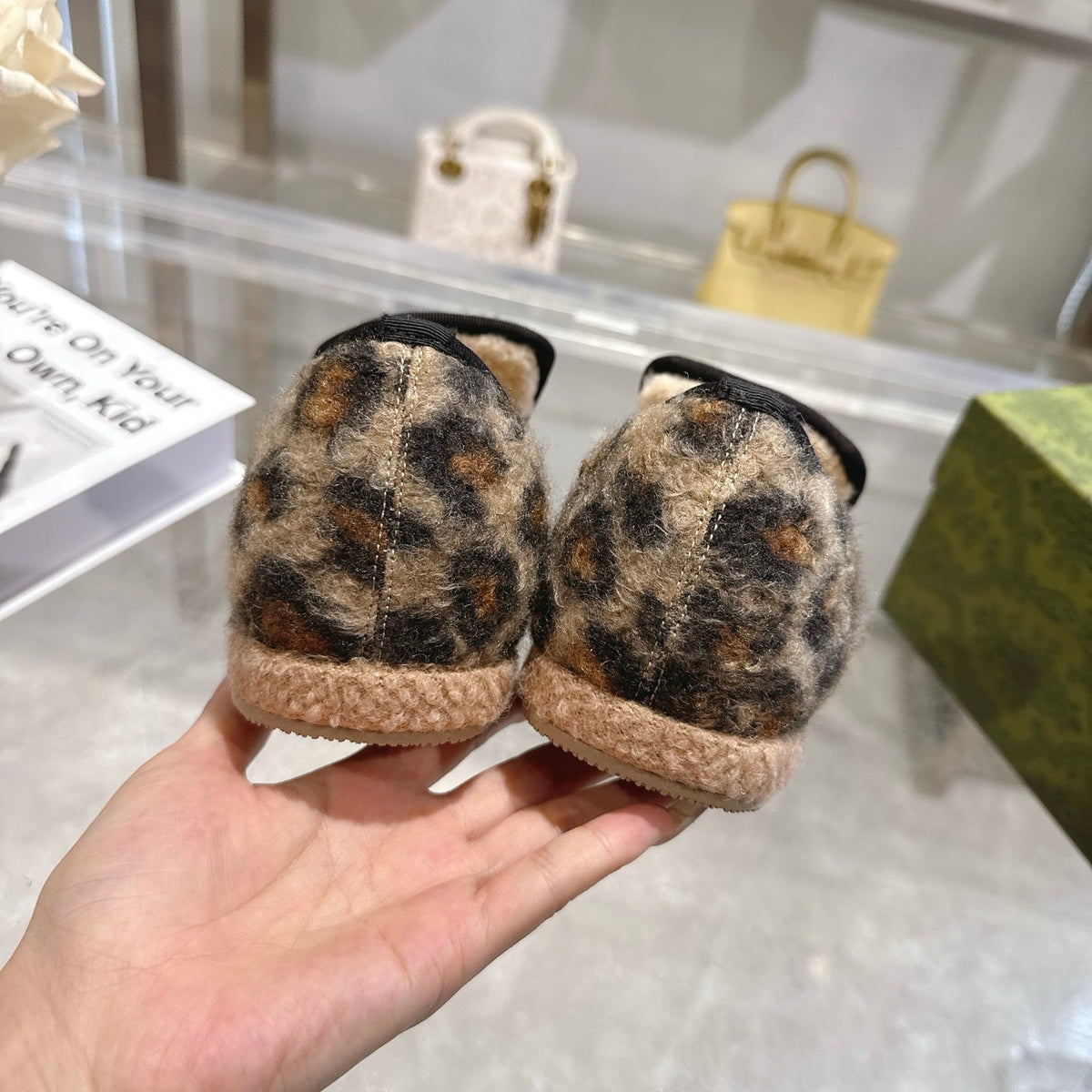 GG Horsebit Pumps Loafers Leopard Woolen 576259