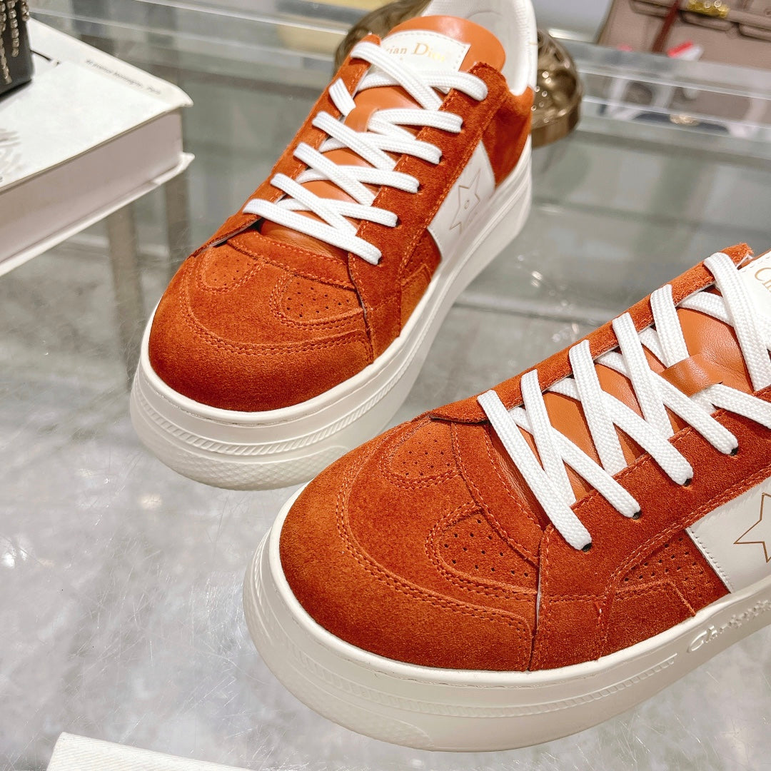 cd star sneaker white calfskin orange suede