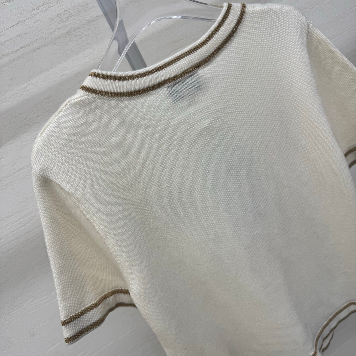 Chanel 2026 Crew Neck Cardigan Cream Wool Cashmere 356956