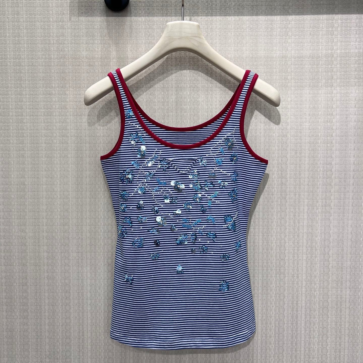 Prada 2026 Tank Top Blue Red Cotton 399200