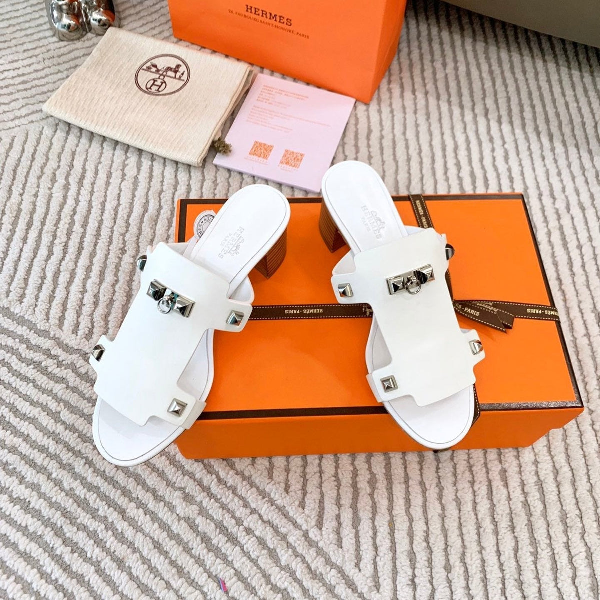 HM Invincible 50 Sandal White Lambskin 963262
