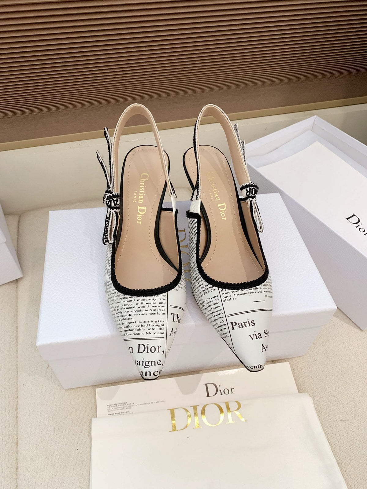 CD 26 Slingback 65 White Black Technology Fabric 614905