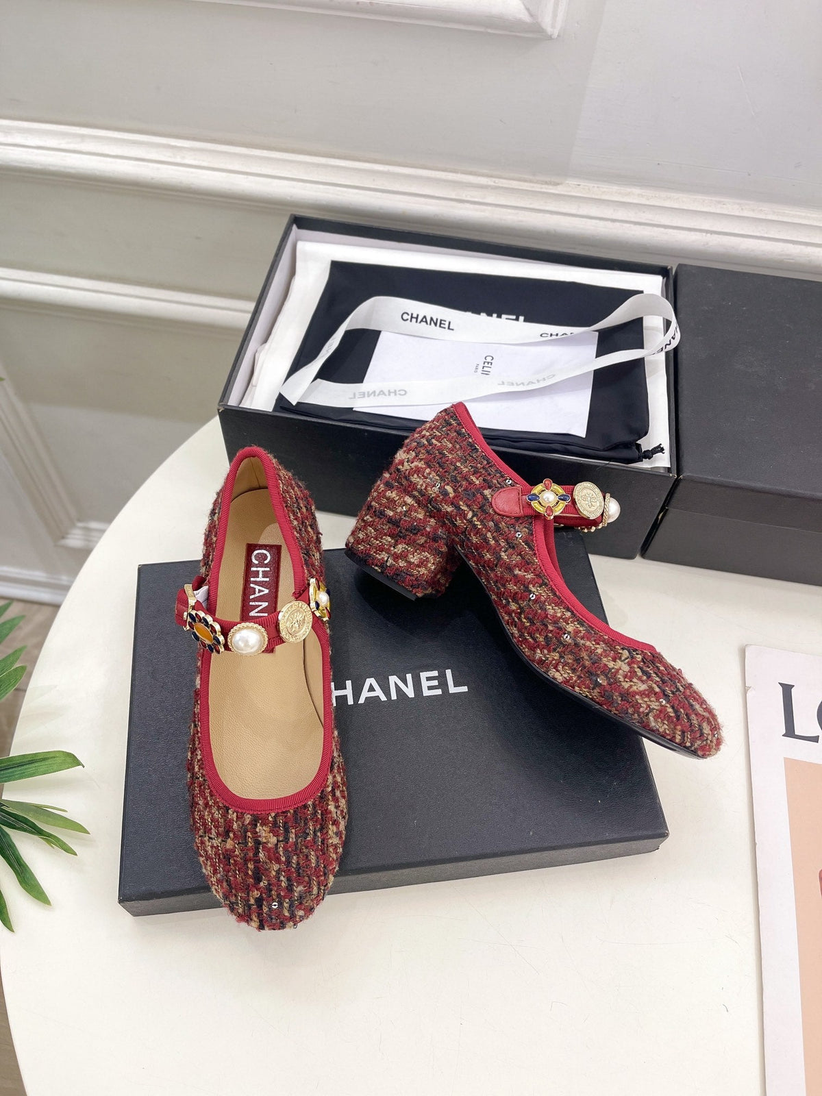 CC High Mary Janes 55mm Colorful Wool Tweed And Fabric 948821