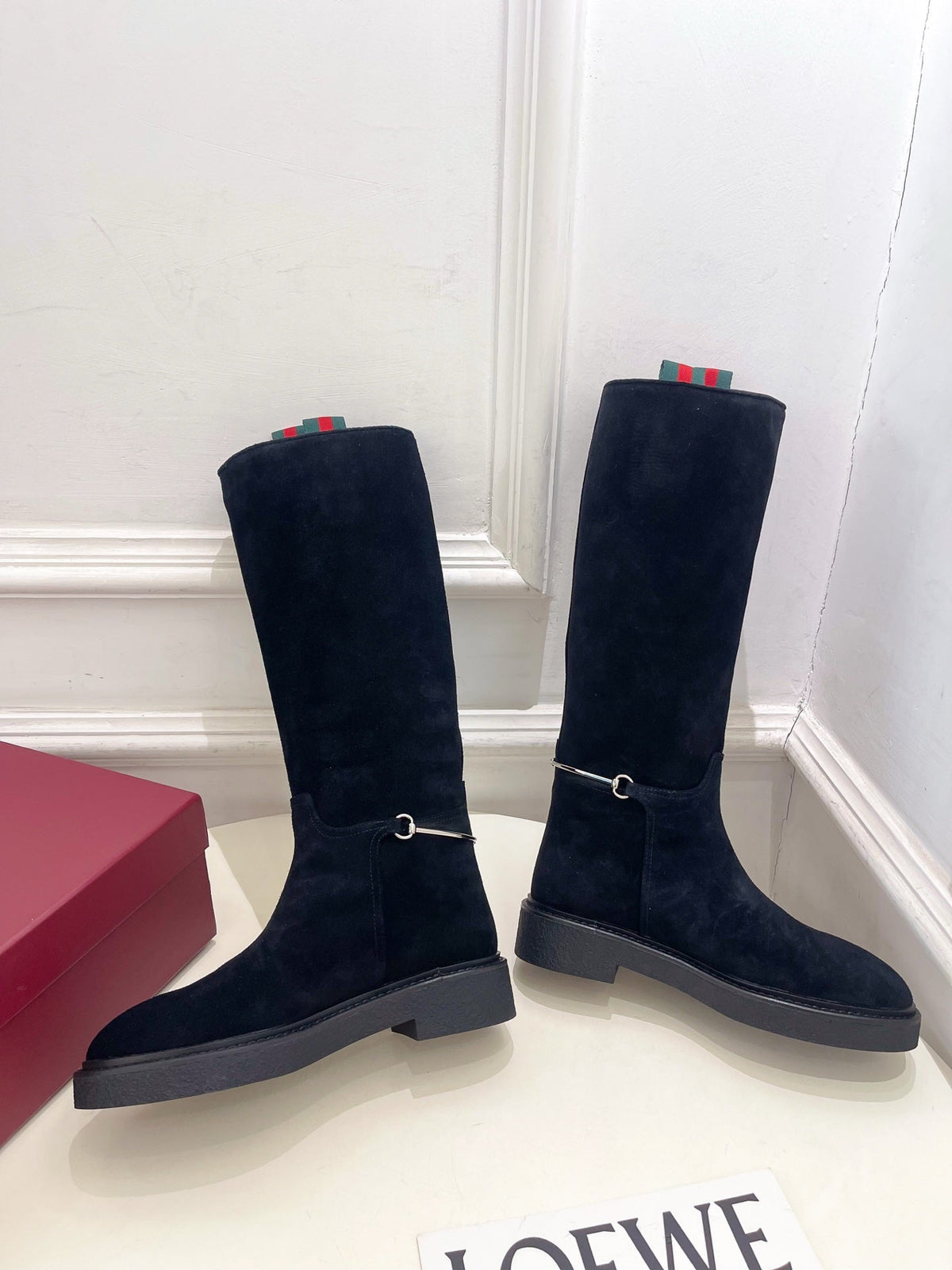 Gucci 25𝐬𝐬 hight boots black suede 435368