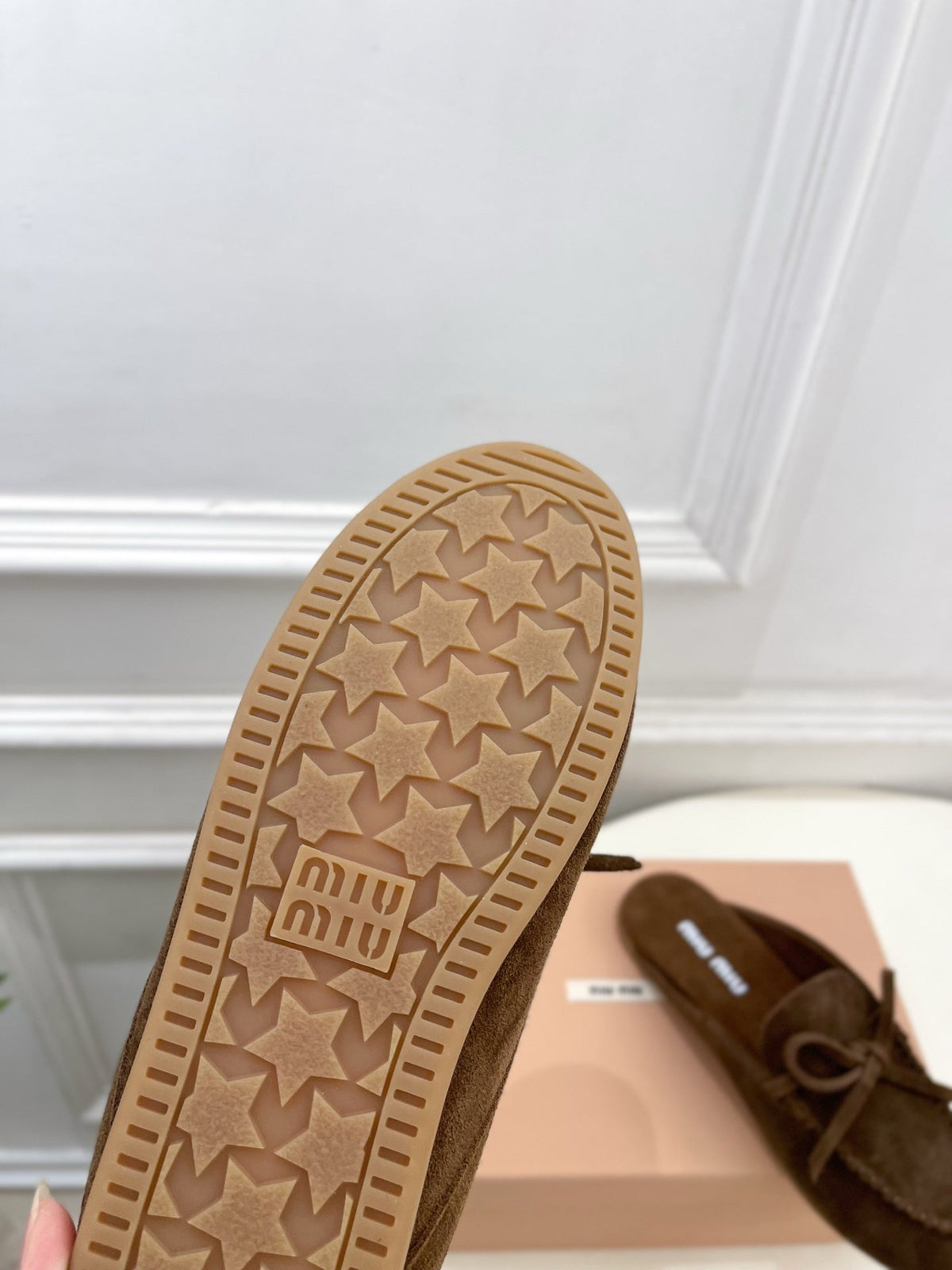Miumiu 2026 Bow-tie Casual Loafers Brown Suede
