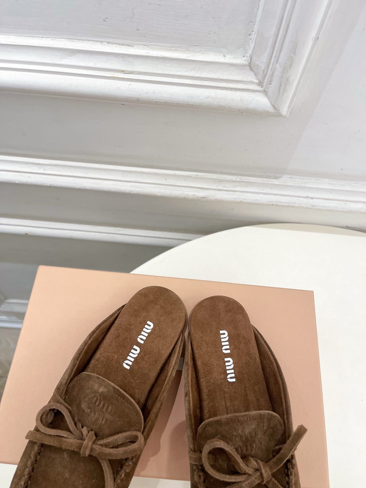 Miumiu 2026 Bow-tie Casual Loafers Brown Suede
