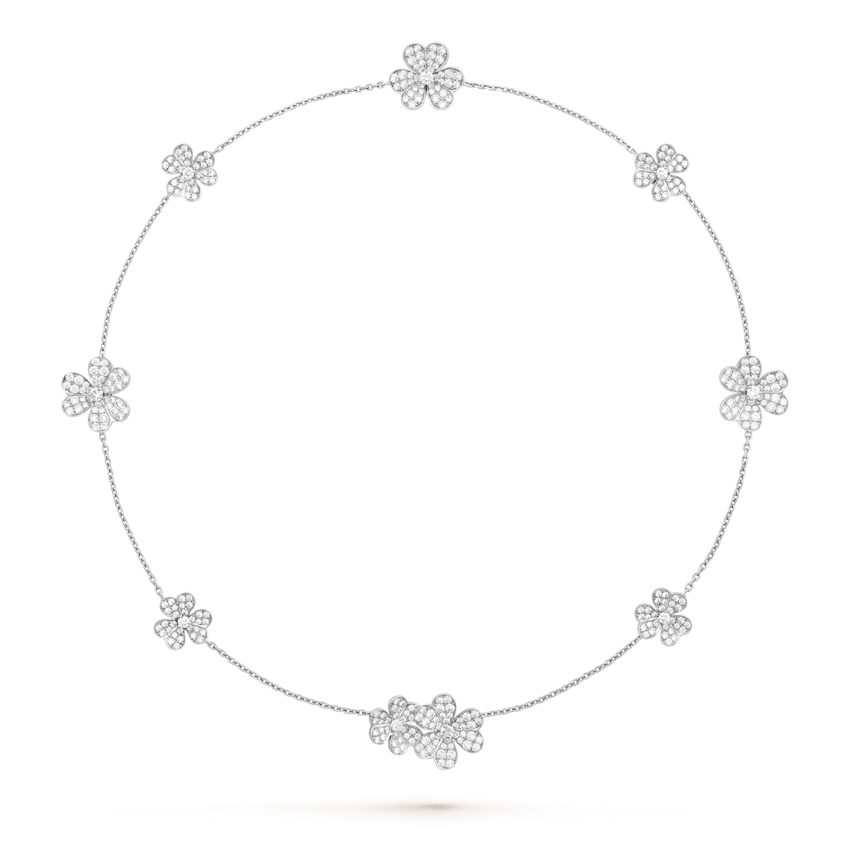 FRIVOLE SILVER 9 FLOWERS NECKLACE