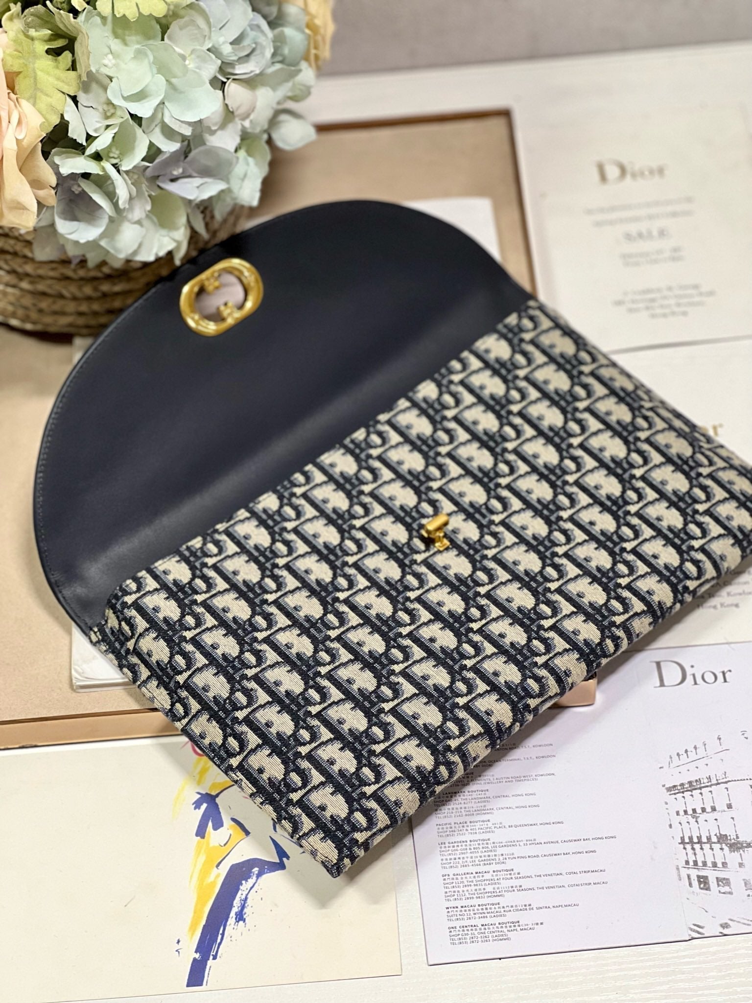 30 MONTAIGNE 30CM BLUE OBLIQUE EMBROIDERY